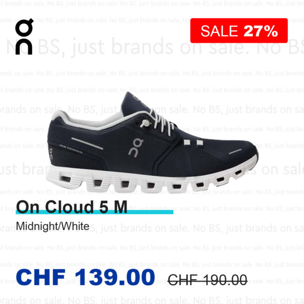 Chaussure On Cloud 5 M Midnight / White