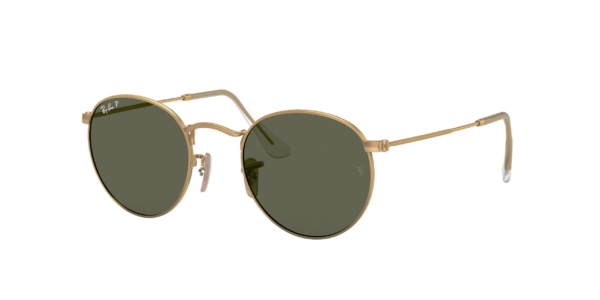 Lunette de soleil Ray Ban Round Metal Polarized Green Classic Gold