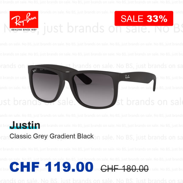 Ray Ban Justin Classic Grey Gradient Black