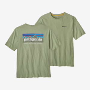 T Shirt Patagonia Mens P6 Mission Organic T Shirt Salvia Green