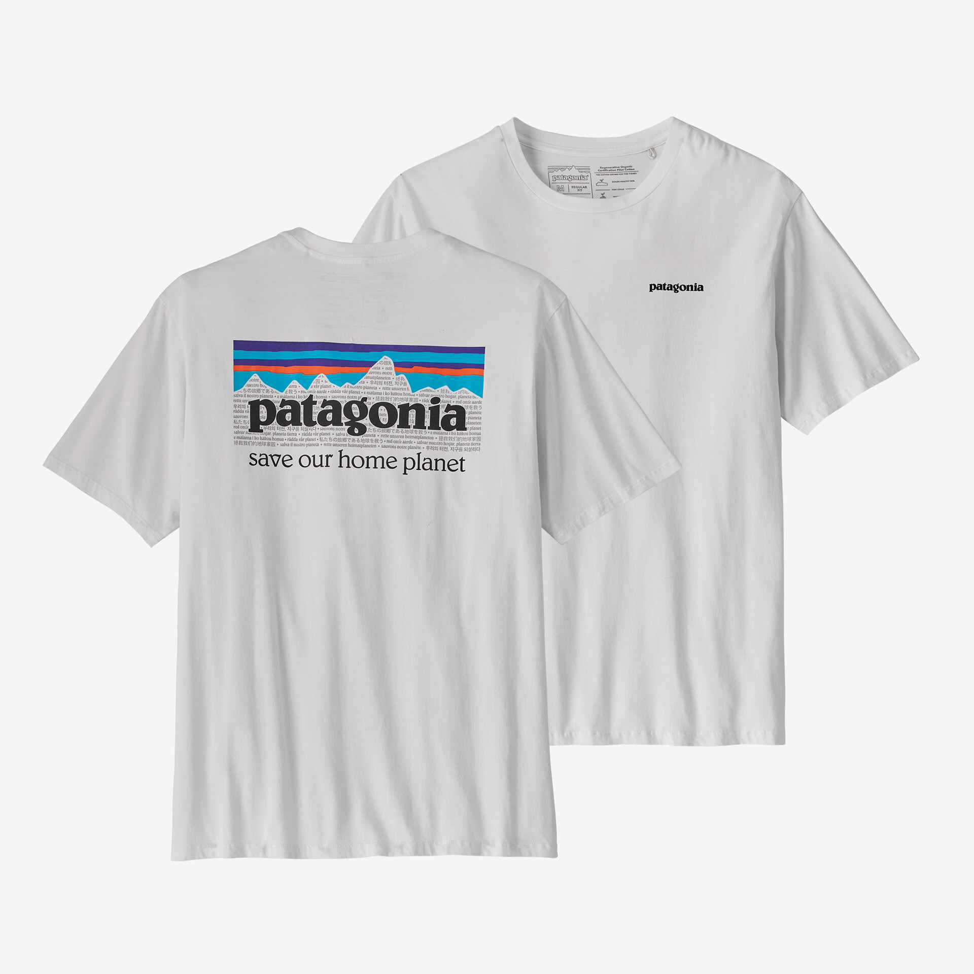 T-Shirt Patagonia Mens P6 Mission Organic White