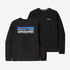Shirt Patagonia Mens Long-Sleeved P6 Logo Responsibili Tee Black