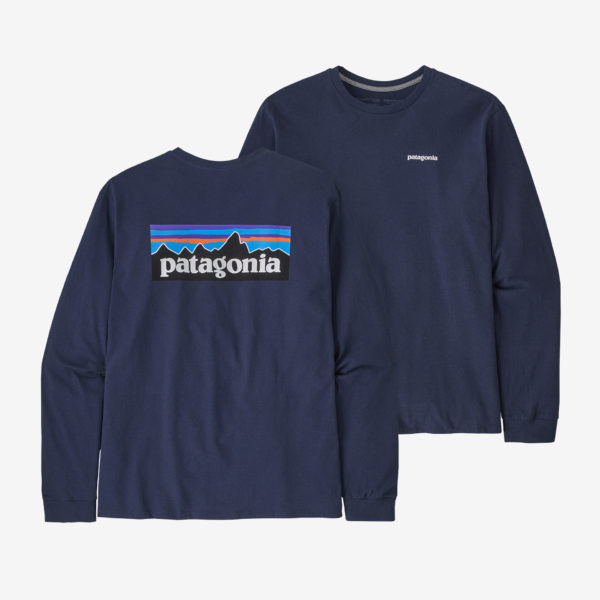 Pull Patagonia Mens Long-Sleeved P6 Logo Responsibili Tee Classic Navy