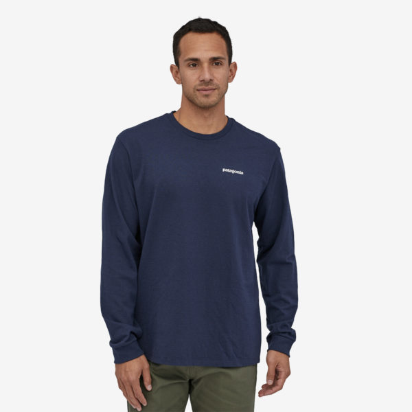 Shirt Patagonia Mens Long-Sleeved P6 Logo Responsibili Tee Classic Navy