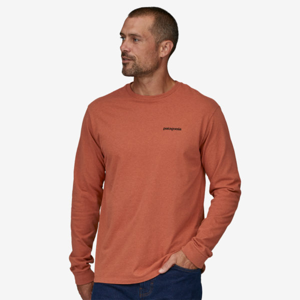 Shirt Patagonia Mens Long-Sleeved P6 Logo Responsibili Tee Quartz Coral