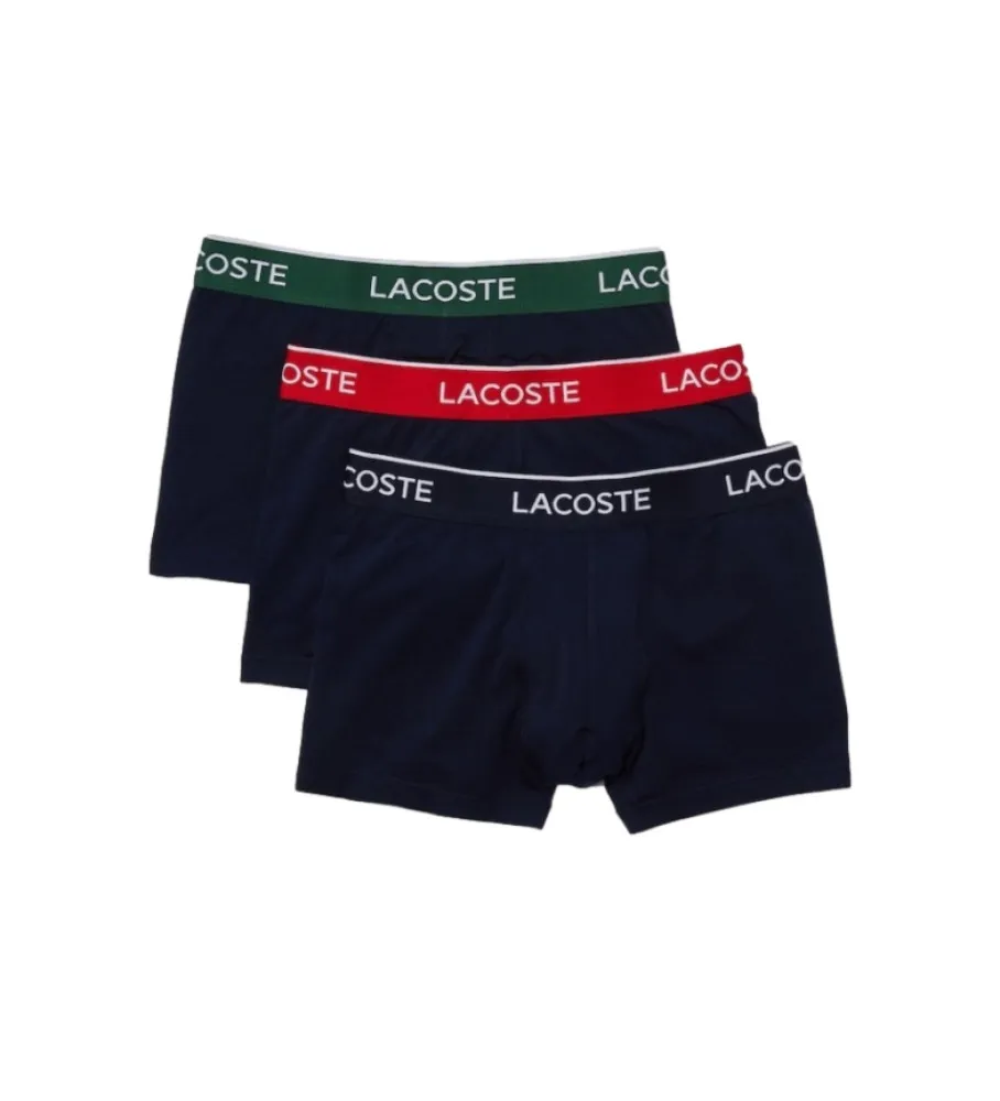 Boxers Lacoste Pack de 3 Marine/Vert-Rouge-Marine