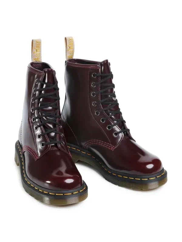 chaussures Dr. Martens 1460 Vegan en Rouge Cherry Oxford Rub