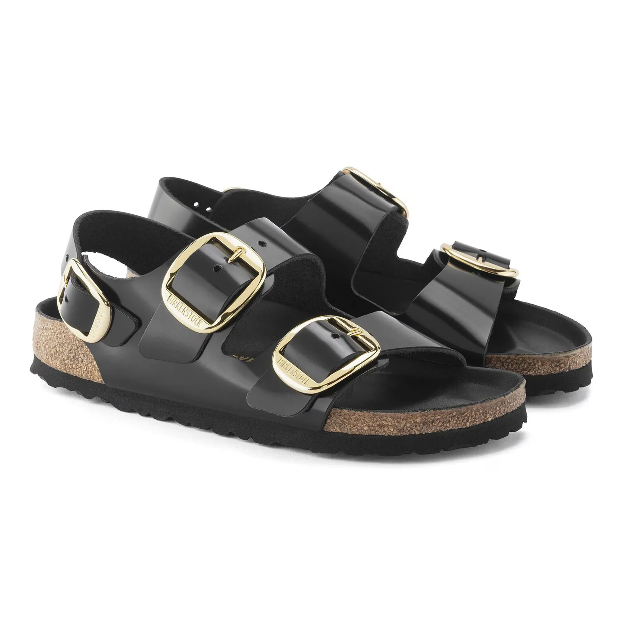 Sandales Birkenstock Milano Big Buckle LENA High Shine Black